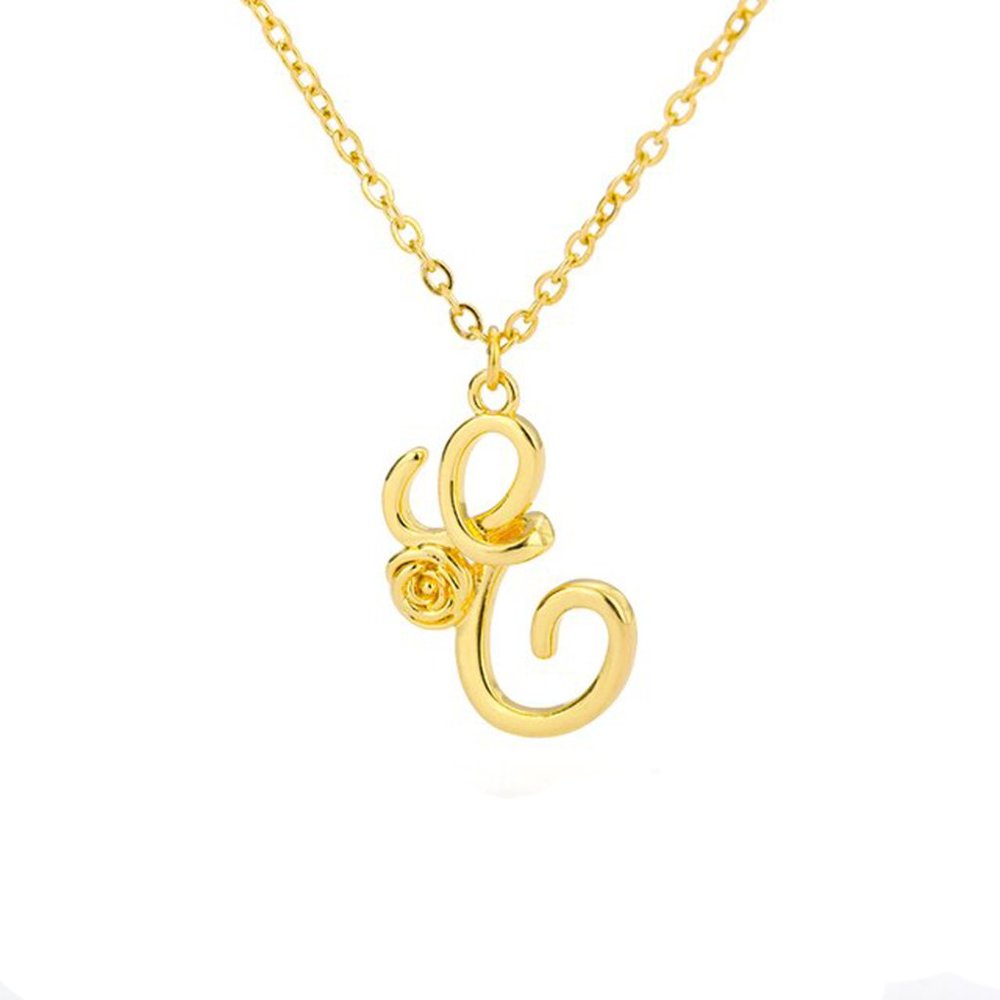 Letter Flower Necklace - Letter E